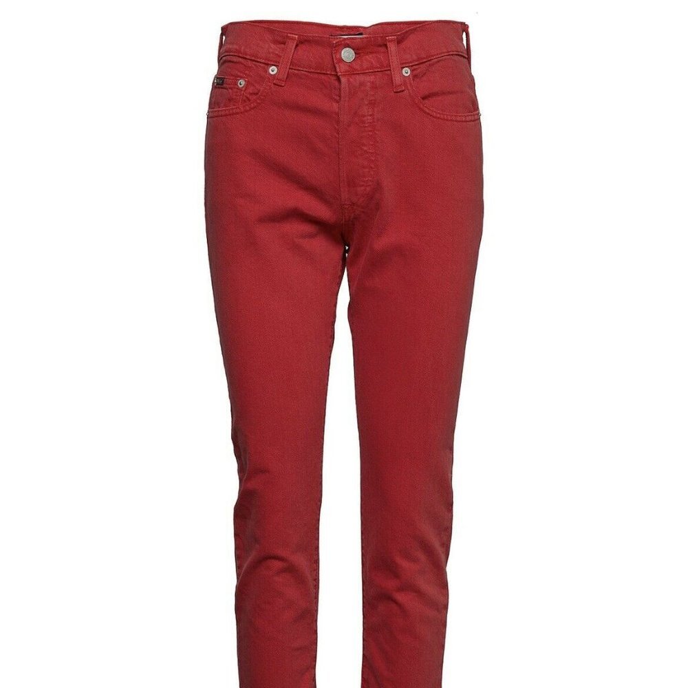 NWT Polo Ralph Lauren Women's Callen High Rise Slim Jeans Sz 26 Red